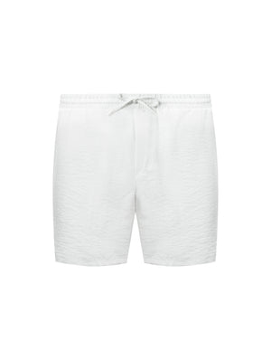 Quần Shorts Nam Linen Polomanor Màu Trắng Vải Linen Regular Fit