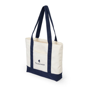 Túi Tote Polomanor Canvas Màu Be Xanh Navy Chi Tiết 7