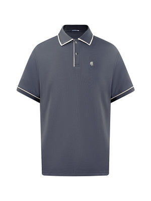 Áo Polo Nam Eddy Polomanor Màu Xám Đậm Cotton Interlock Regular Fit