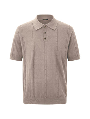 Áo Polo Nam Herus Polomanor Màu Be Dệt Kim Regular Fit