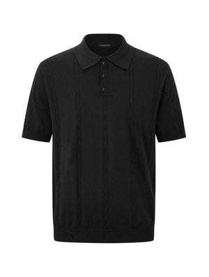 Áo Polo Nam Herus Polomanor Màu Đen Dệt Kim Regular Fit