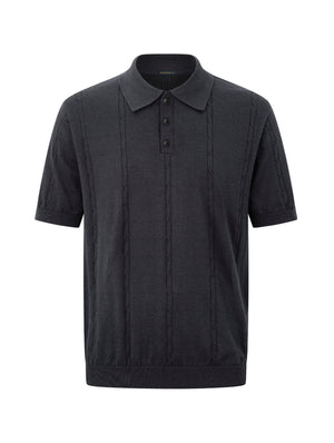 Áo Polo Nam Herus Polomanor Màu Xám Đậm Dệt Kim Regular Fit