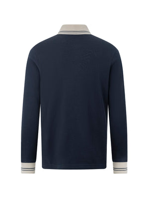 Áo Polo Nam Tay Dài Hames Polomanor Màu Navy Cotton Interlock Regular Fit