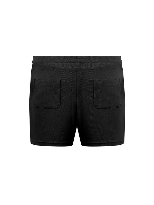 Quần Shorts Nam Nỉ Polomanor Màu Đen Vải Nỉ Chân Cua Regular Fit