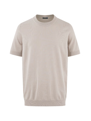 Áo Thun Nam Vải Knit Jersey Polomanor Màu Be Vải Dệt Kim Regular Fit