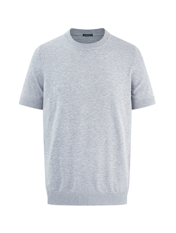 Áo Thun Nam Vải Knit Jersey Polomanor Màu Xám Nhạt Vải Dệt Kim Regular Fit