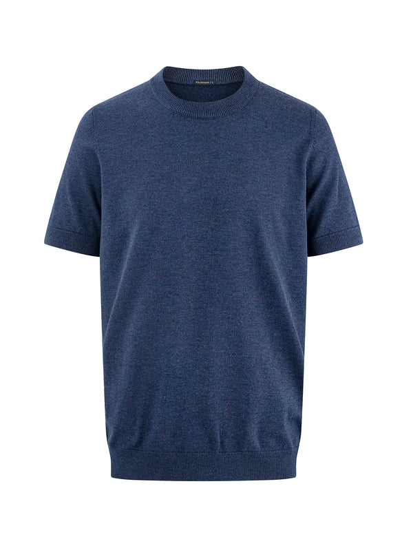 Áo Thun Nam Vải Knit Jersey Polomanor Màu Xanh Cobalt Vải Dệt Kim Regular Fit