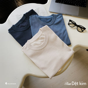 Áo Thun Nam Vải Knit Jersey Polomanor Màu Be Vải Dệt Kim Regular Fit