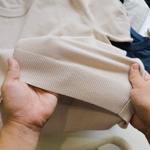 Chi Tiết Tay Áo Thun Nam Vải Knit Jersey Polomanor Màu Be Vải Dệt Kim Regular Fit