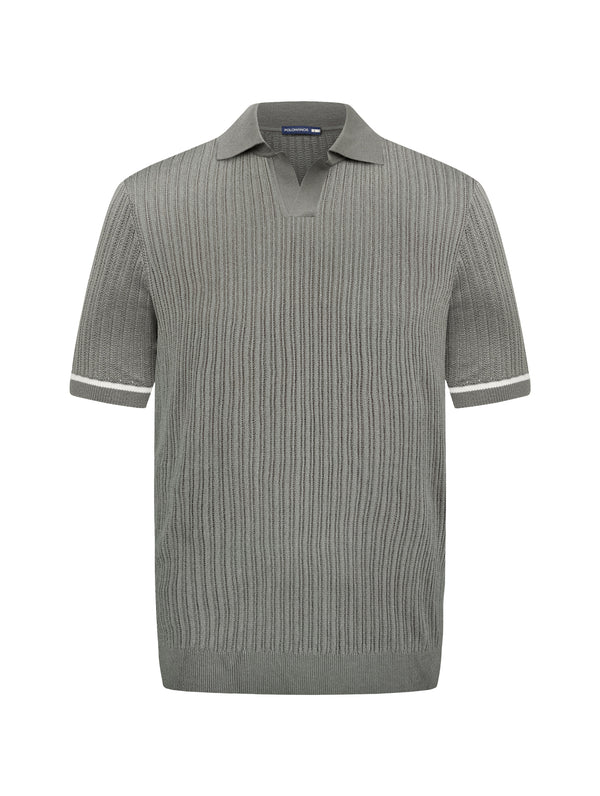 Áo Polo Nam Vincent Polomanor Màu Rêu Dệt Kim Regular Fit