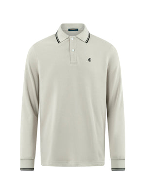 Áo Polo Dài Tay Basic Classic Polomanor Màu Be Cotton Interlock Regular Fit