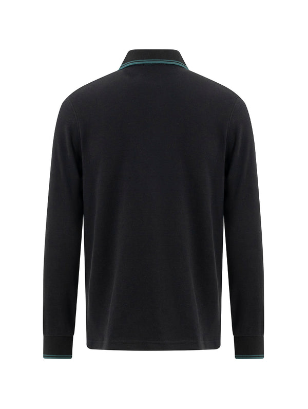 Áo Polo Dài Tay Basic Classic Polomanor Màu Đen Cotton Interlock Regular Fit