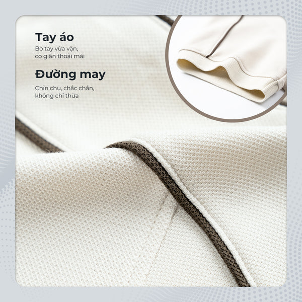 Chi Tiết Tay Áo Polo Nam Andy Polomanor Cotton Interlock Regular Fit