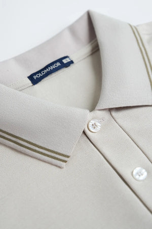 Chi Tiết Cổ Áo Polo Nam Classic Diamond Polomanor Màu Be Cotton Cvc Diamond Regular Fit