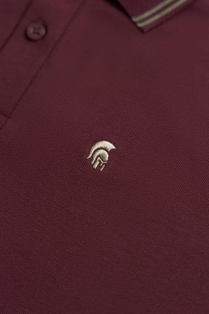 Chi Tiết Logo Áo Polo Nam Classic Diamond Polomanor Màu Đỏ Cotton Cvc Diamond Regular Fit