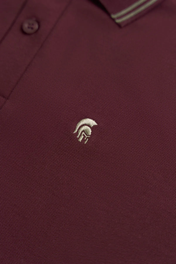 Chi Tiết Logo Áo Polo Nam Classic Diamond Polomanor Màu Đỏ Cotton Cvc Diamond Regular Fit