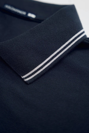 Chi Tiết Cổ Áo Polo Nam Classic Diamond Polomanor Màu Navy Cotton Cvc Diamond Regular Fit