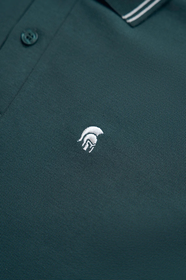 Chi Tiết Logo Áo Polo Nam Classic Diamond Polomanor Màu Xanh Lá Cotton Cvc Diamond Regular Fit