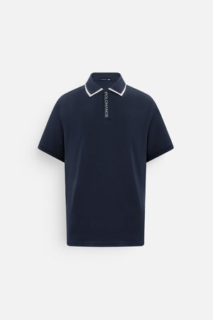 Áo Polo Nam Fin Polomanor Màu Navy Cotton Cvc Diamond Regular Fit