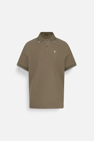 Áo Polo Golden Polomanor Màu Nâu Đất Cotton Cvc Diamond Regular Fit