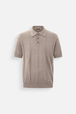 Áo Polo Nam Herus Polomanor Màu Be Dệt Kim Regular Fit