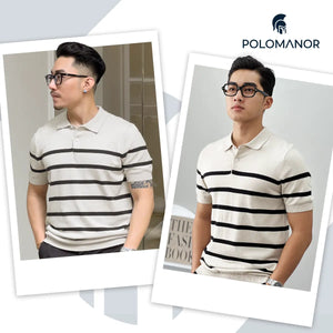 Áo Polo Nam Kanis Polomanor Màu Be Dệt Kim Regular Fit