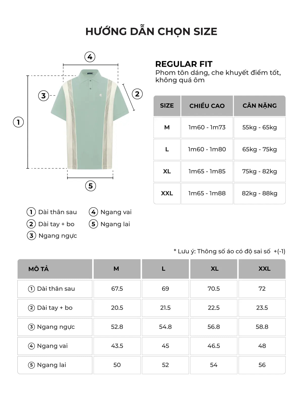 Bảng size của sản phẩm