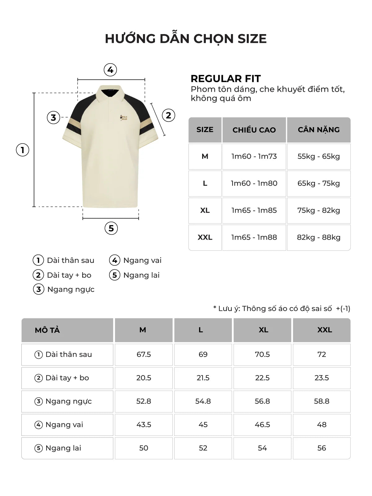 Bảng size của sản phẩm