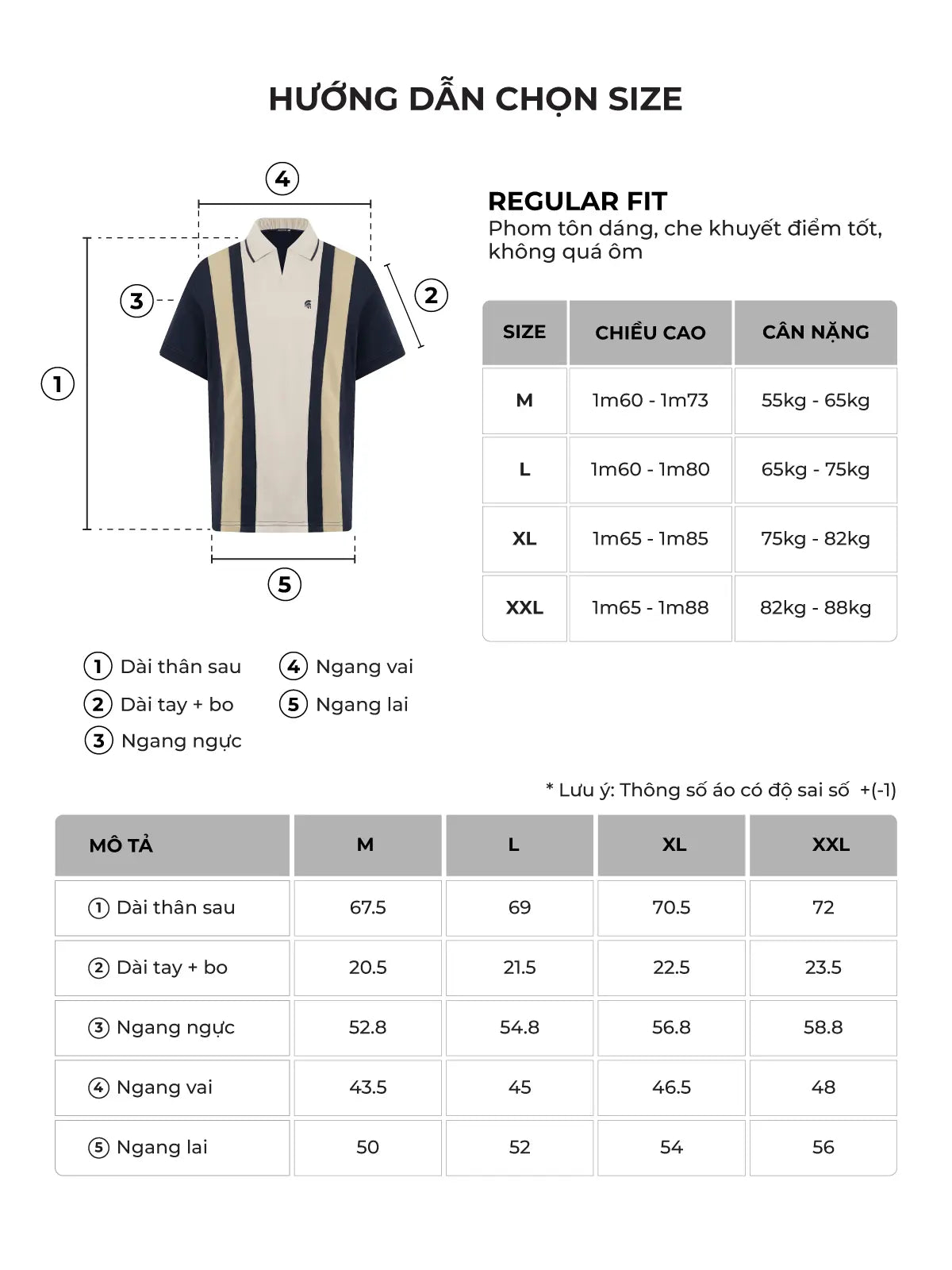 Bảng size của sản phẩm