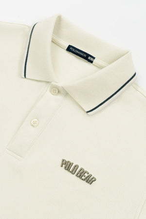 Áo Polo Nam Marco Polomanor Màu Kem Cotton Interlock Regular Fit Chi Tiết Cổ