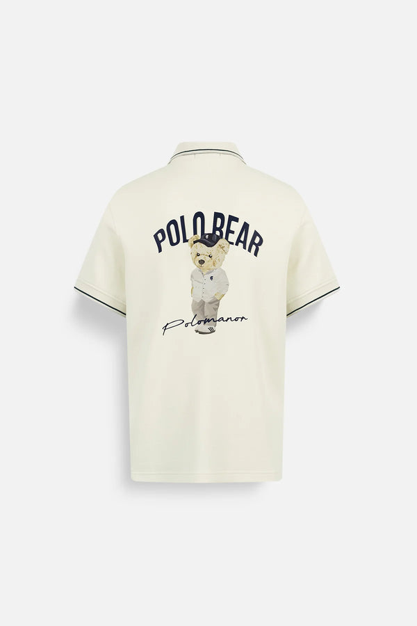 Áo Polo Nam Marco Polomanor Màu Kem Cotton Interlock Regular Fit Mặt Sau