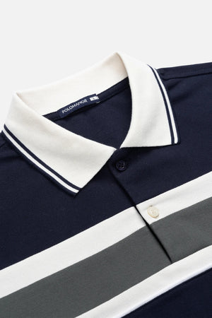 Áo Polo Nam Maven Polomanor Màu Navy Cotton Diamond Regular Fit Chi Tiết Cổ Áo