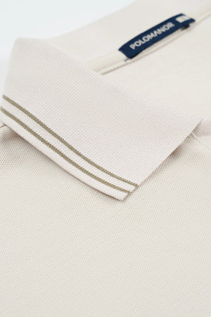 Chi tiết phối cổ Áo Polo Nam Milo Polomanor Màu Be Cotton Cvc Diamond Regular Fit