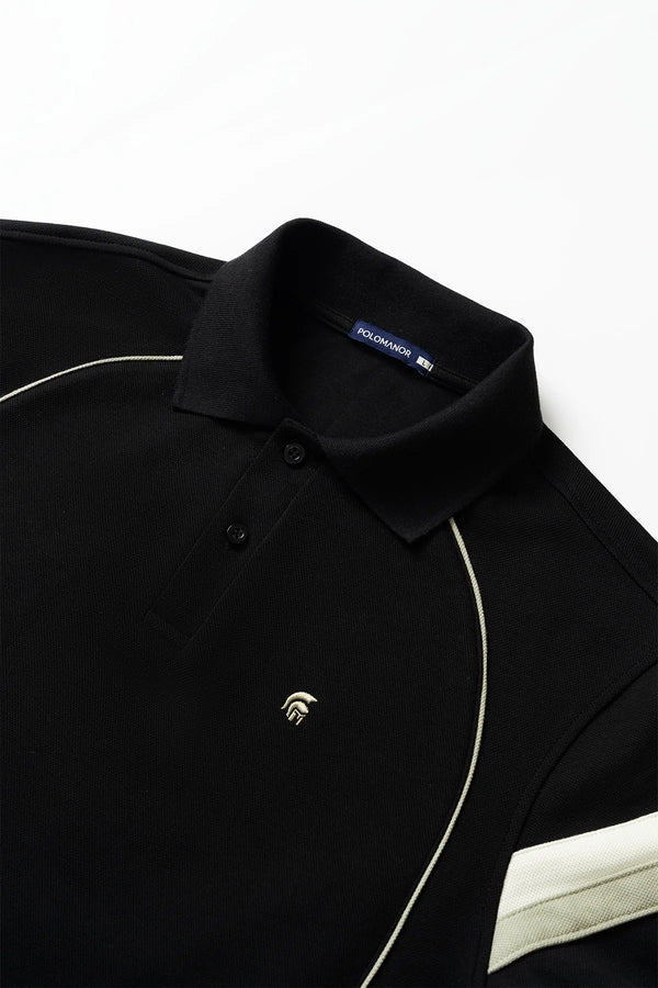 Áo Polo Nam Modi Polomanor Màu Đen Cotton Interlock Regular Fit Chi Tiết Cổ