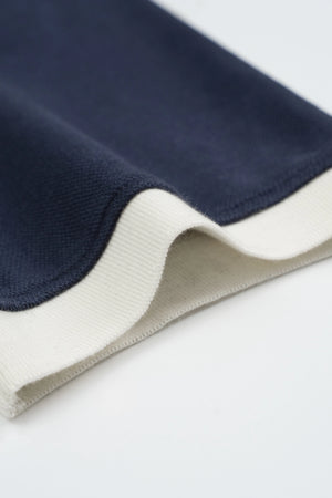 Chi tiết tay Áo Polo Nam Noah Polomanor  Màu Navy Cotton Interlock Regular Fit