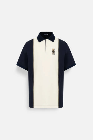 Áo Polo Nam Philip Polomanor Màu Kem Navy Cotton Interlock Regular Fit