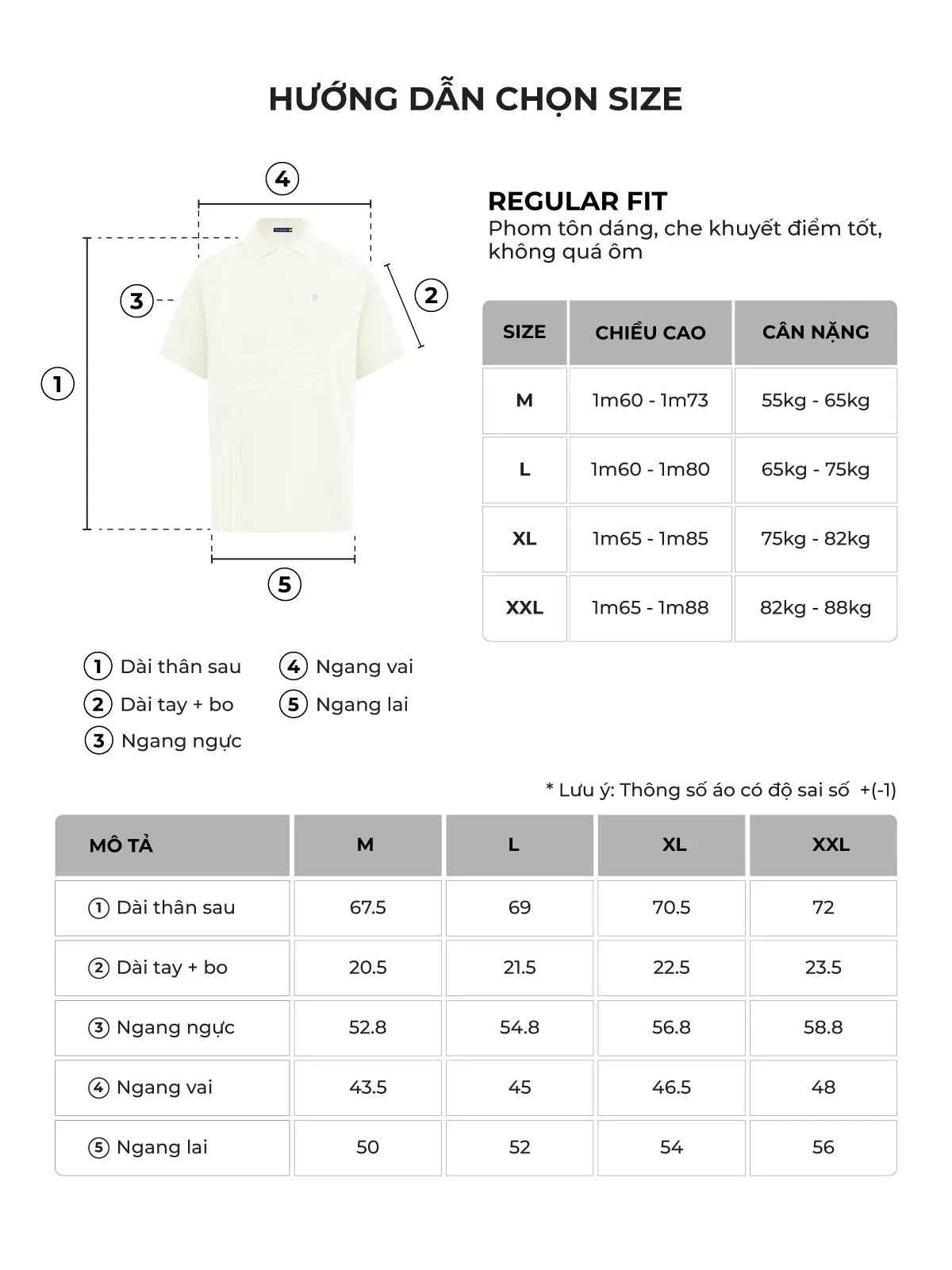 Bảng size của sản phẩm