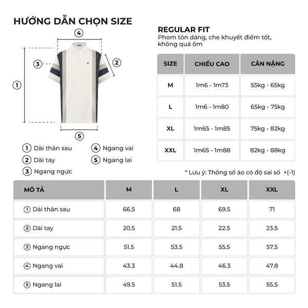 Chi Tiết Bảng Size Áo Polo Rodri Polomanor Cotton Interlock Regular Fit