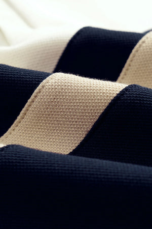 Áo Polo Nam Sani Polomanor Màu Kem Navy Cotton Interlock Regular Fit Chi Tiết Đường May