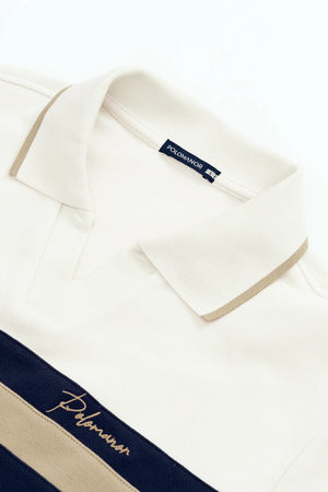 Áo Polo Nam Sani Polomanor Màu Kem Navy Cotton Interlock Regular Fit Chi Tiết