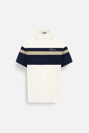 Áo Polo Nam Sani Polomanor Màu Kem Navy Cotton Interlock Regular Fit