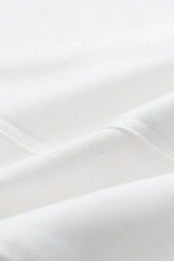 Áo Sơ Mi Santo Polomanor Màu Trắng Linen Regular Fit Chi Tiết Chất Vải