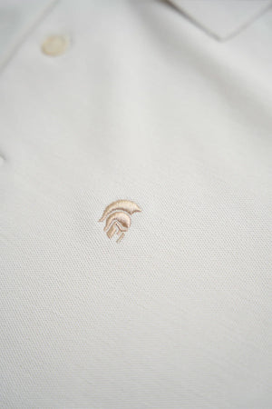 Chi Tiết Logo Áo Polo Simon Polomanor Màu Be Cotton Cvc Diamond Regular Fit