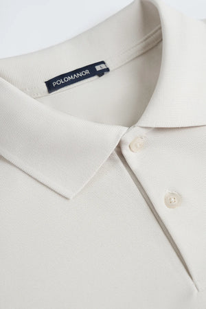 Chi Tiết Cổ Áo Polo Simon Polomanor Màu Be Cotton Cvc Diamond Regular Fit