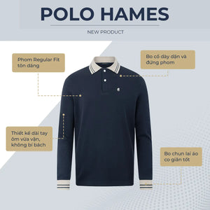 Áo Polo Nam Tay Dài Hames Polomanor Cotton Interlock Regular Fit