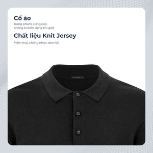 Chi Tiết Cổ Áo Polo Dài Tay Lucian Dệt Kim Polomanor Dệt Kim Regular Fit