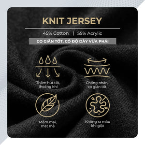 Chi Tiết Chất Vải Áo Polo Dài Tay Lucian Dệt Kim Polomanor Dệt Kim Regular Fit