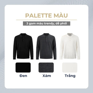 Áo Polo Dài Tay Lucian Dệt Kim Polomanor Dệt Kim Regular Fit