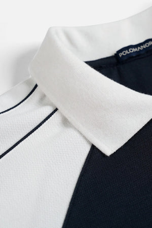 Chi Tiết Cổ Áo Polo Vetra Polomanor Màu Xanh Navy Cotton Interlock Regular Fit