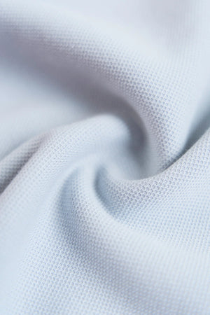 Chi Tiết Chất Vải Áo Polo Vetra Polomanor Màu Xám Xanh Cotton Interlock Regular Fit